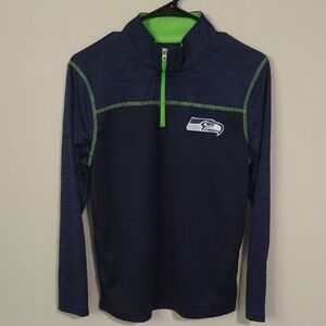 Kids Long Sleeve Navy and Green Shirt